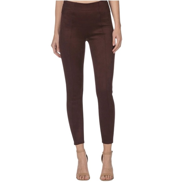 Spanx Faux Suede Dark Chocolate Brown Leggings Size XS Fall Staple - Picture 1 of 6